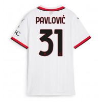 Dámy Fotbalový dres AC Milan Strahinja Pavlovic #31 2024-25 Venkovní Krátký Rukáv